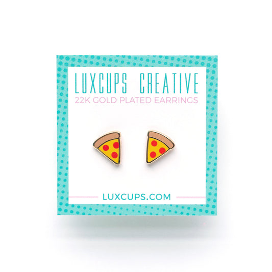 Pizza Slice | Enamel Earrings