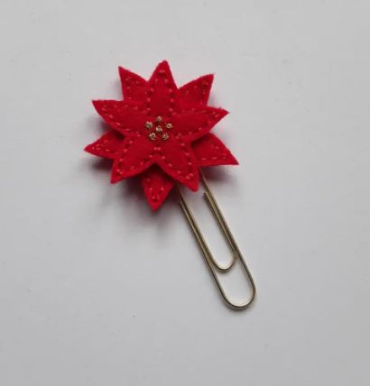 Christmas Poinsettia | Planner Clip