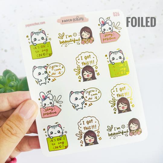 Positive Quotes | Foiled Sticker Sheet