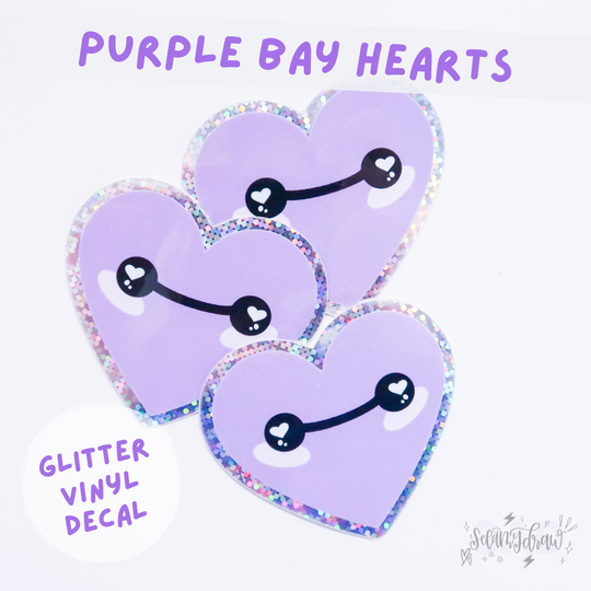 Purple Bay Heart | Glitter Vinyl Decal