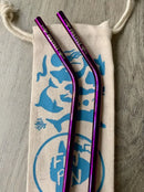 Protect Sharks - Bent Reusable Eco Straws (Set of 2)