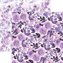 Purple Watercolor Floral | 12x12 Scrapbook Paper