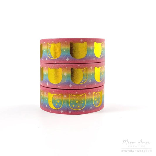 Rainbow Cat Moonphase | Washi