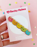 Rainbow Glitter Faces | Enamel Pin