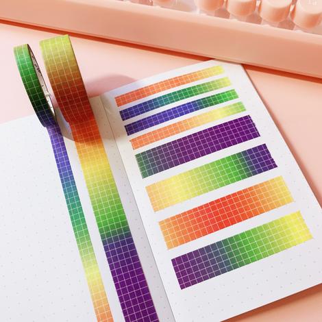 Rainbow Gradient Grid | Washi Set