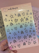 Rainbow Hearts & Stars | Sticker Sheet