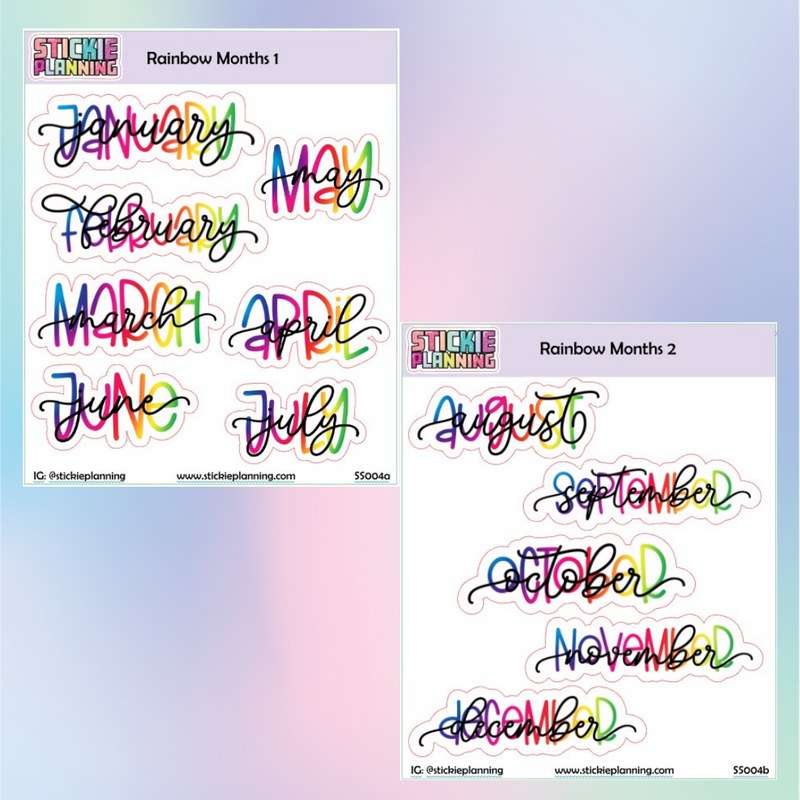 Rainbow Months | Sticker Sheets