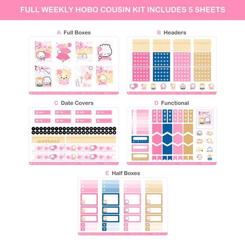 Sakura Festival | Hobonichi Cousins Sticker Kit