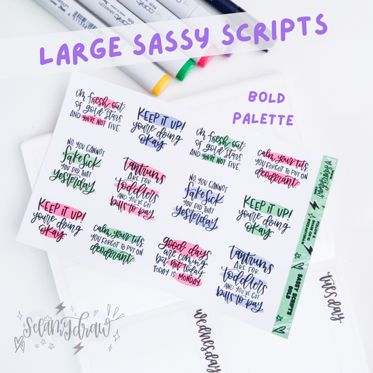 Sassy Scripts - Bold | Sticker Sheet