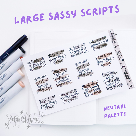 Sassy Scripts - Neutral | Sticker Sheet