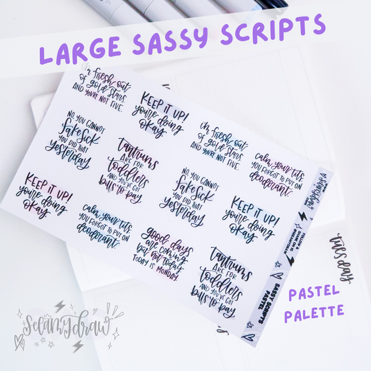 Sassy Scripts - Pastel | Sticker Sheet