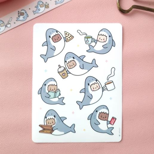 Shark Girl | Decorative Journal Sticker Sheet