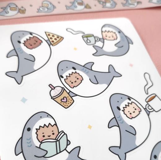 Shark Girl | Decorative Journal Sticker Sheet