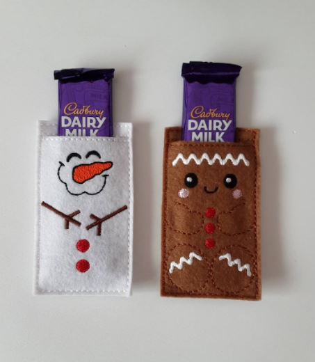 Adorable Felt Snowman and Gingerbread Man | Chocolate Holder