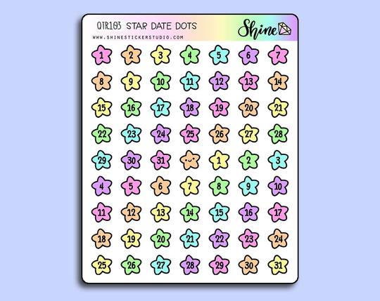 Star Date Dot Stickers