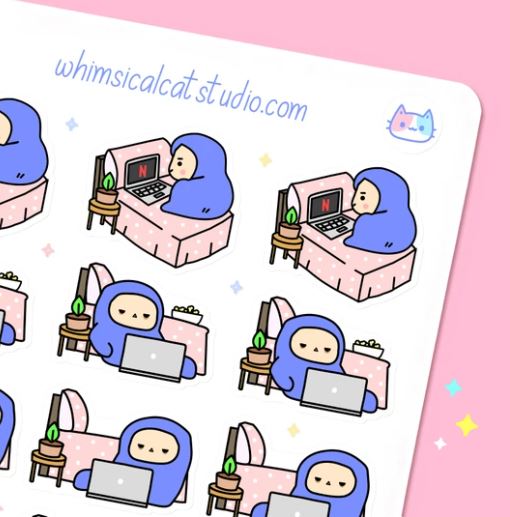 Let's Stay Up! Binge Watch Shows | Sticker Sheet