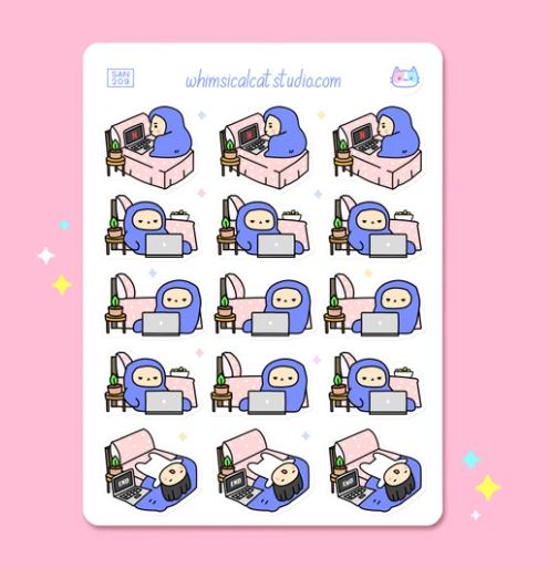 Let's Stay Up! Binge Watch Shows | Sticker Sheet