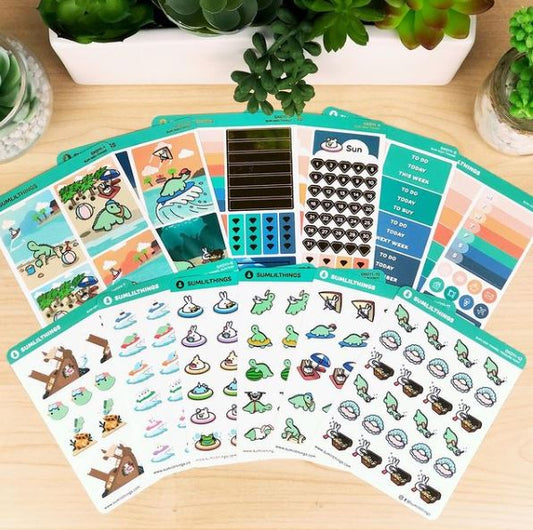 Anniversary Box - Gold Foiled Sticker Sheets (set of 12)