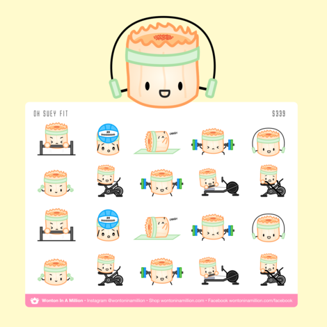 Suey Works Out | Sticker Sheet