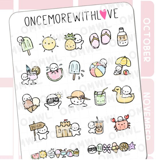 Summer Doodles | Sticker Sheet