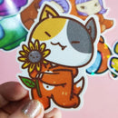 Cat and Sunflower | Vinyl Sticker