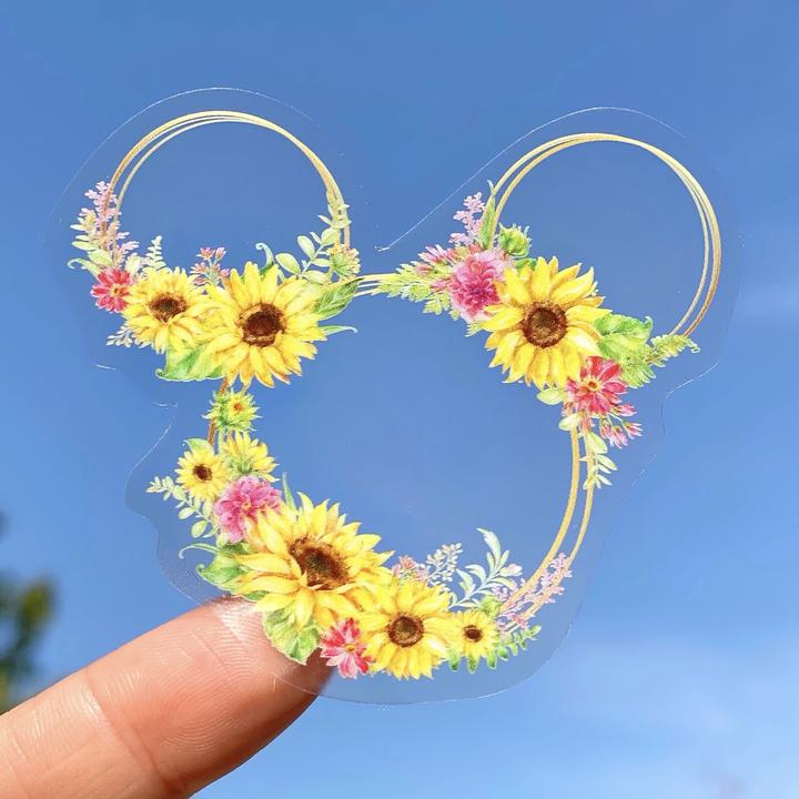 Sunflower Wreath | Transparent Sticker