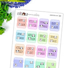 Monthly Rainbow Tab | Functional Sticker Sheet