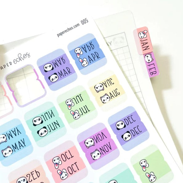 Monthly Rainbow Tab | Functional Sticker Sheet