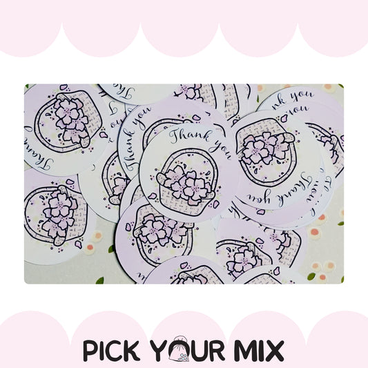 Thank You - Cherry Blooms | Sticker Flake (set of 15)