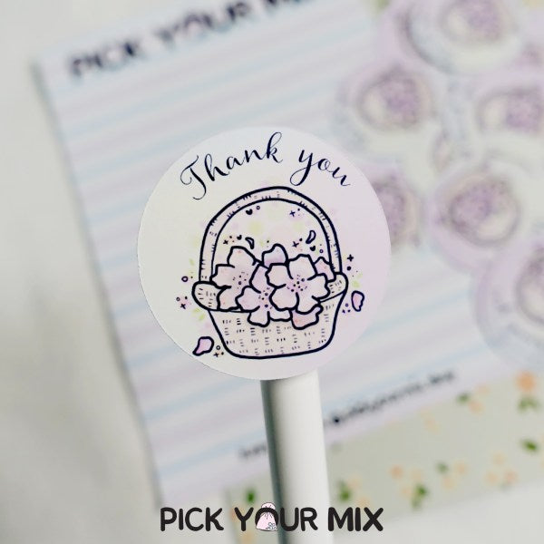 Thank You - Cherry Blooms | Sticker Flake (set of 15)