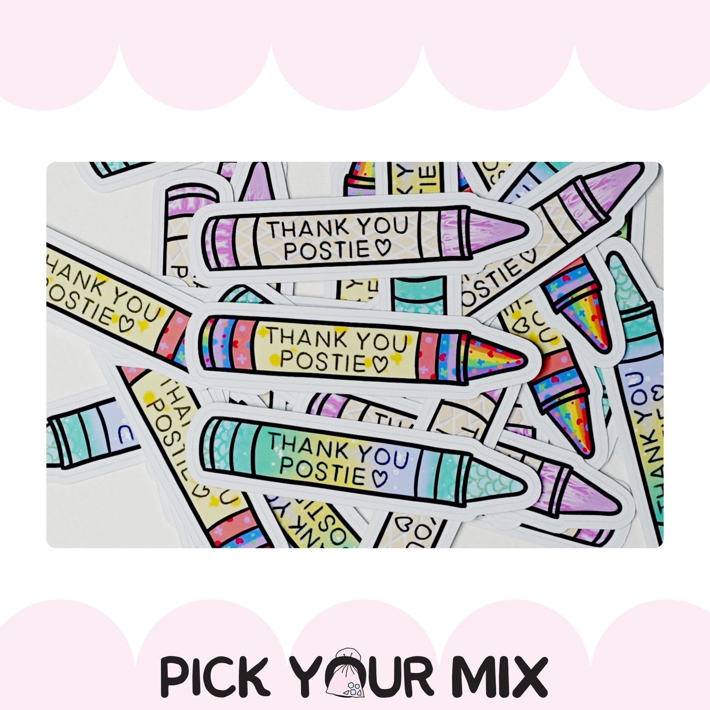 Thank You Postie - Crayon | Sticker Flake (set of 12)