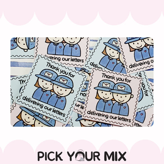 Thank You Postie - Stamp | Sticker Flake (set of 15)