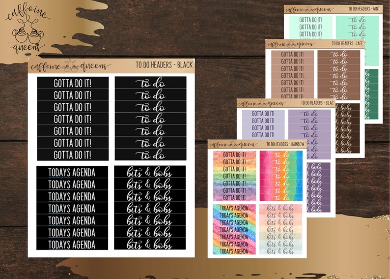 To Do Headers | Sticker Sheet – Stickie Planning