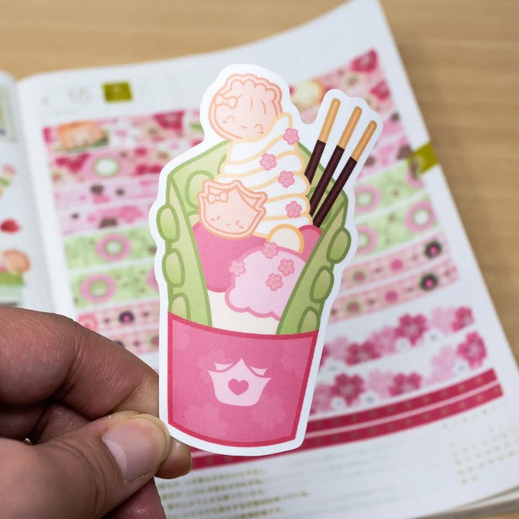 Matcha Sakura - Egg Waffle Dessert | Vinyl Sticker