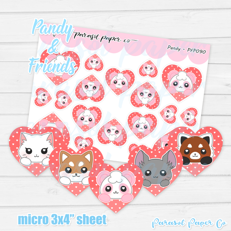 Pandy and Friends - Valentine's Heart | Sticker Sheet