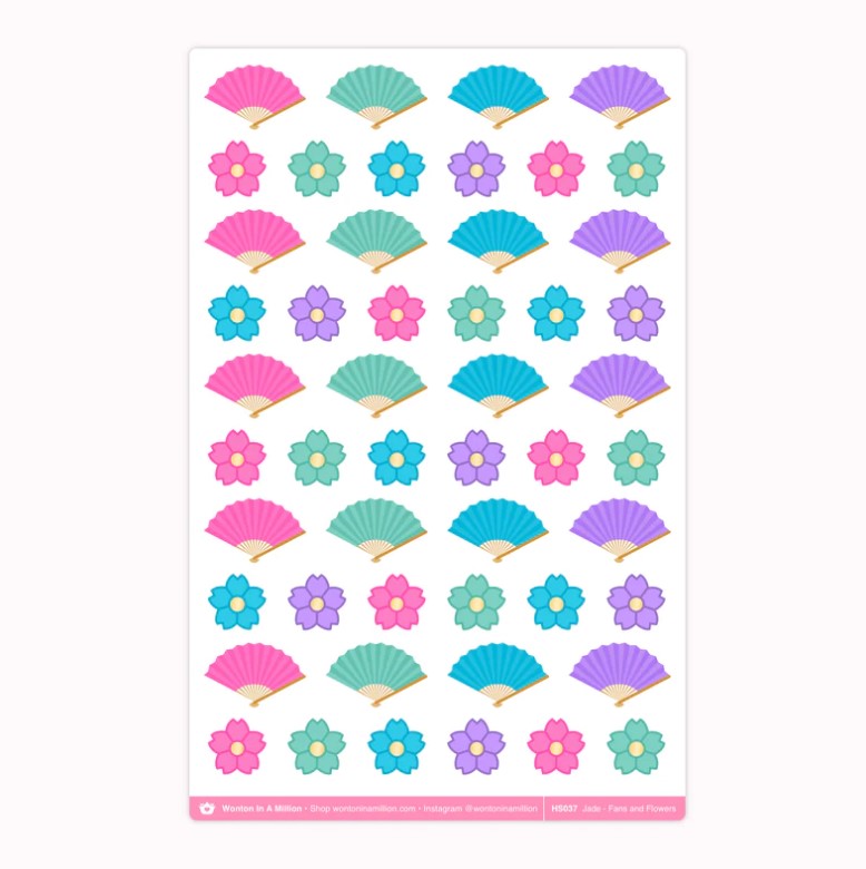 Jade - Fans and Flowers | Washi Stickers