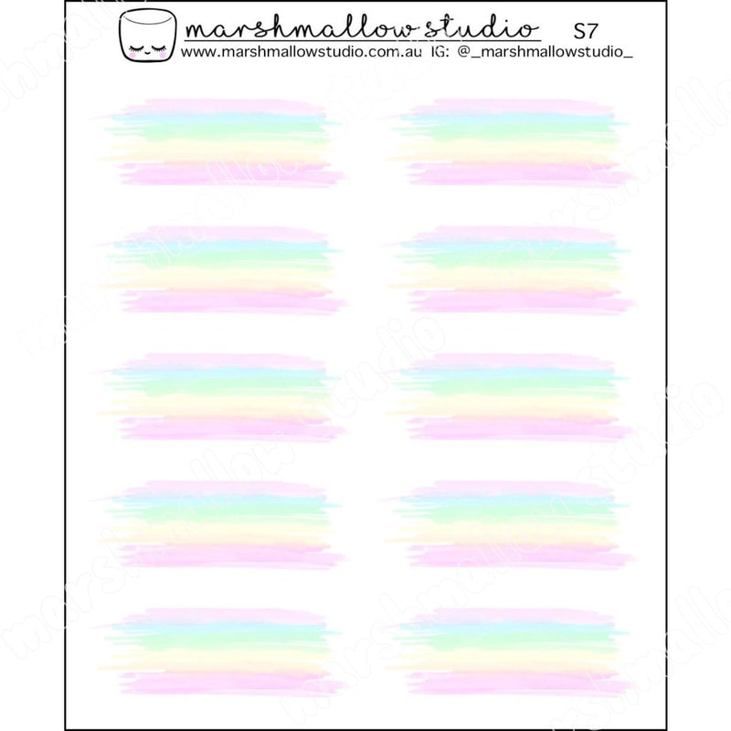 Watercolour Swatches Pastel Rainbow | Sticker Sheet