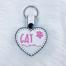 Cat Mom Heart Feltie Snap-Tab Charm