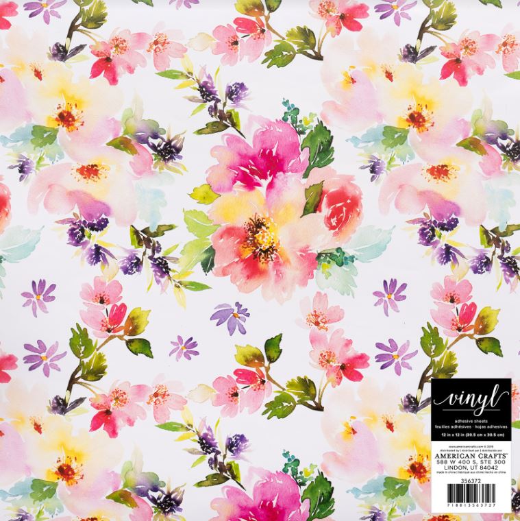 White Pink Floral | Vinyl Adhesive Sheets