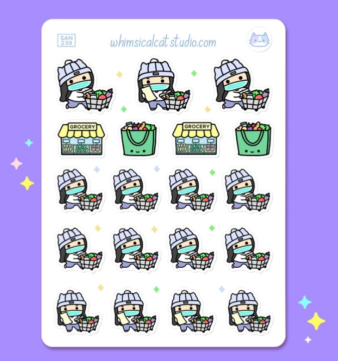 Winter Grocery Shopping | Sticker Sheet