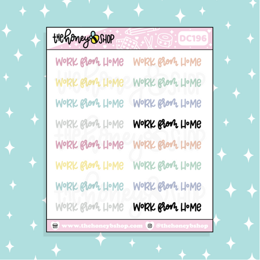 Work From Home | Sticker Sheet