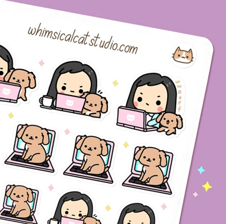 Work From Home With Dog | Sticker Sheet