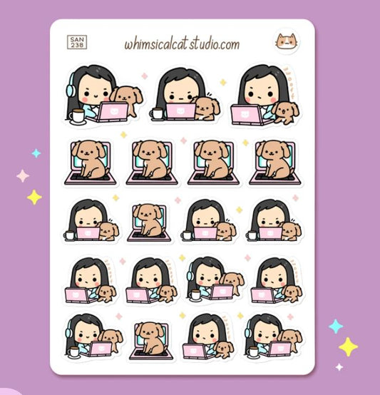Work From Home With Dog | Sticker Sheet