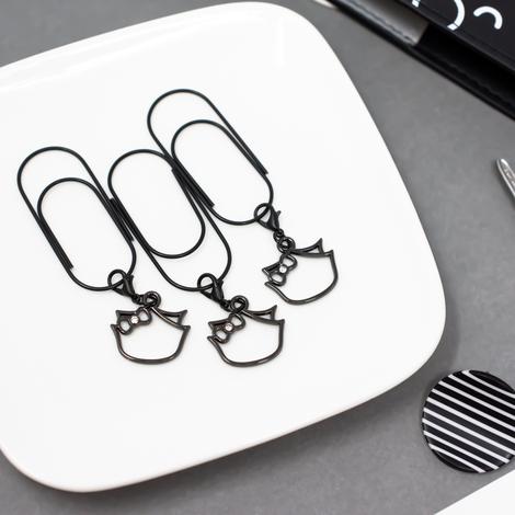 Yin & Yang Wonton (Black) | Paperclip Bookmark